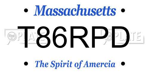 T86RPD Massachusetts License Plate