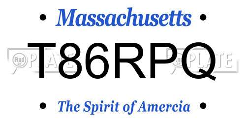 T86RPQ Massachusetts License Plate