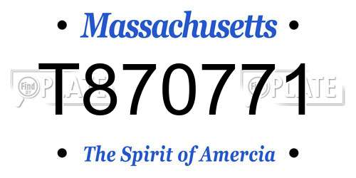 T870771 Massachusetts License Plate