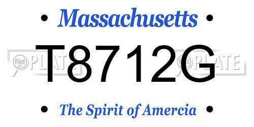 T8712G Massachusetts License Plate