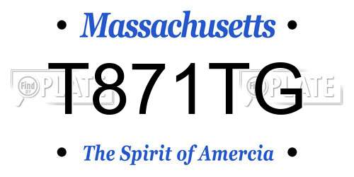 T871TG Massachusetts License Plate