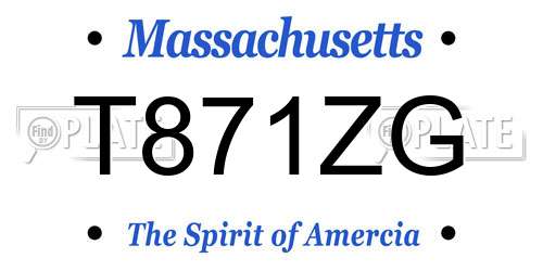 T871ZG Massachusetts License Plate