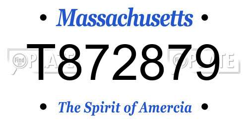 T872879 Massachusetts License Plate