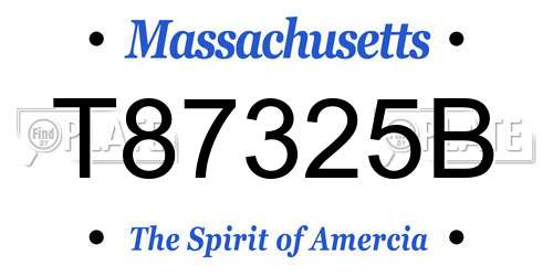 T87325B Massachusetts License Plate