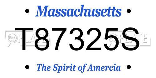 T87325S Massachusetts License Plate