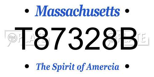 T87328B Massachusetts License Plate