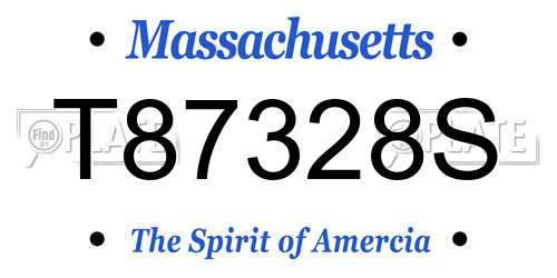 T87328S Massachusetts License Plate