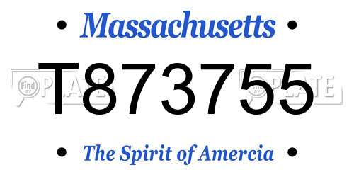 T873755 Massachusetts License Plate