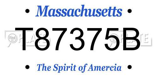 T87375B Massachusetts License Plate