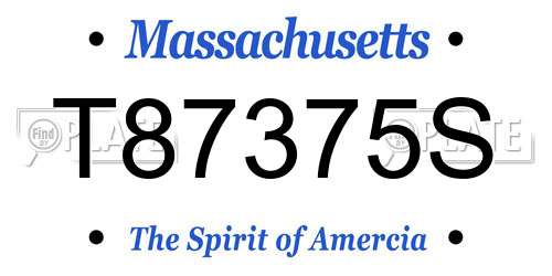T87375S Massachusetts License Plate