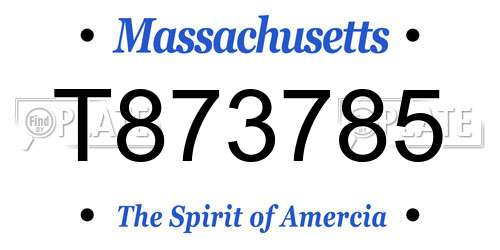 T873785 Massachusetts License Plate