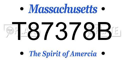 T87378B Massachusetts License Plate