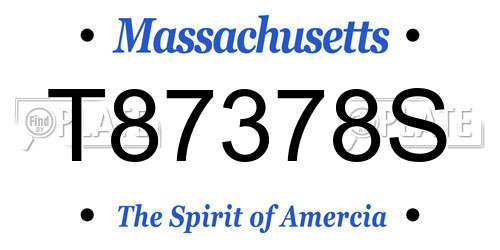 T87378S Massachusetts License Plate