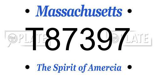 T87397 Massachusetts License Plate
