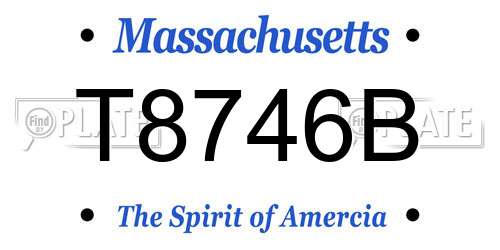 T8746B Massachusetts License Plate