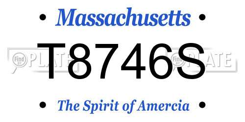 T8746S Massachusetts License Plate