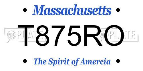 T875RO Massachusetts License Plate