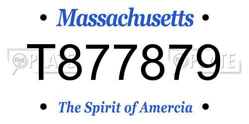 T877879 Massachusetts License Plate