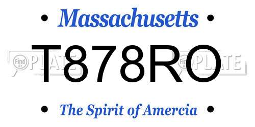 T878RO Massachusetts License Plate