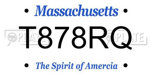 T878RQ Massachusetts License Plate