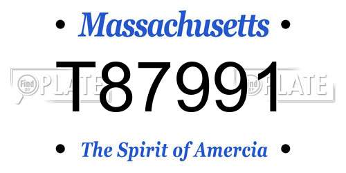 T87991 Massachusetts License Plate