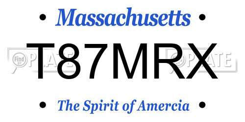 T87MRX Massachusetts License Plate