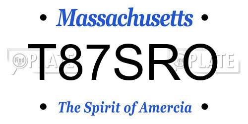 T87SRO Massachusetts License Plate