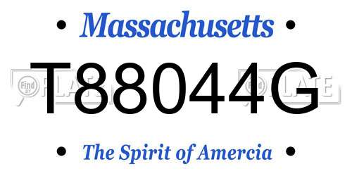 T88044G Massachusetts License Plate