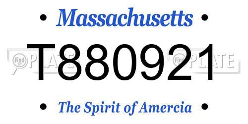 T880921 Massachusetts License Plate