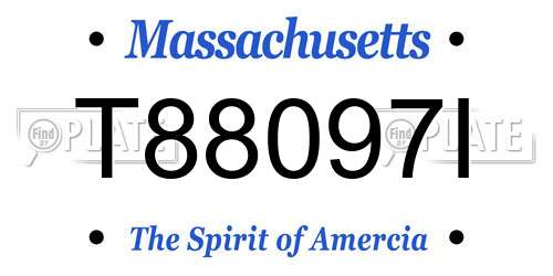 T88097I Massachusetts License Plate