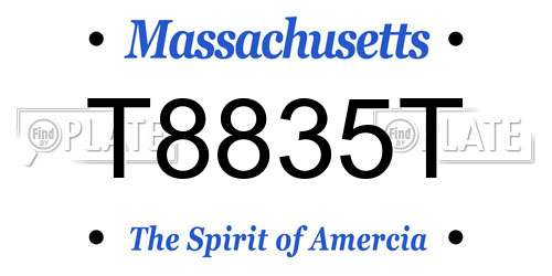 T8835T Massachusetts License Plate