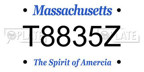T8835Z Massachusetts License Plate