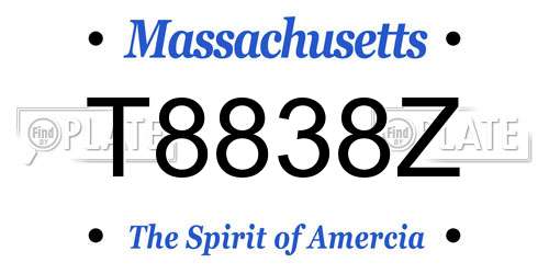 T8838Z Massachusetts License Plate