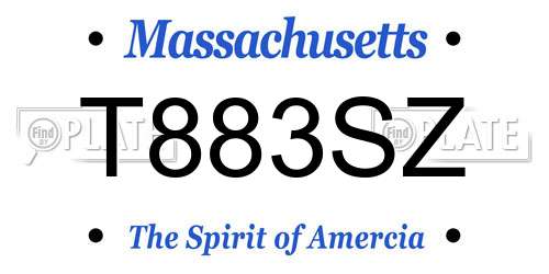 T883SZ Massachusetts License Plate