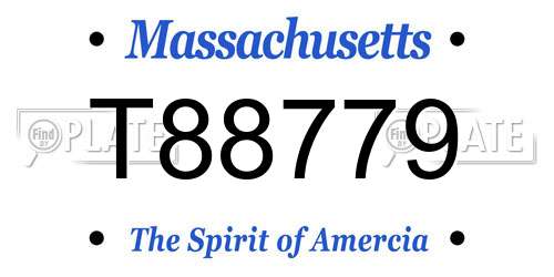 T88779 Massachusetts License Plate
