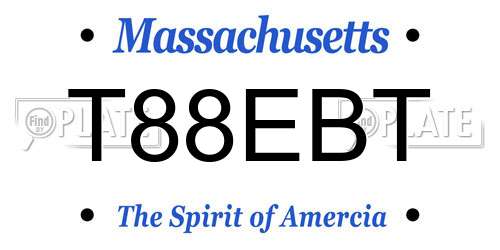 T88EBT Massachusetts License Plate