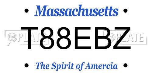 T88EBZ Massachusetts License Plate