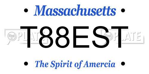 T88EST Massachusetts License Plate