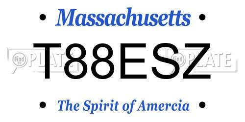 T88ESZ Massachusetts License Plate