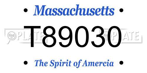T89030 Massachusetts License Plate