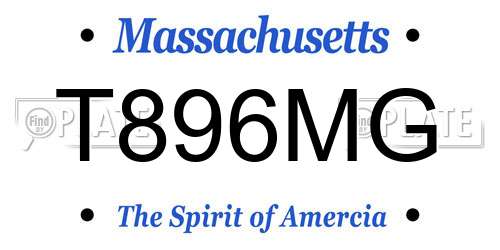 T896MG Massachusetts License Plate