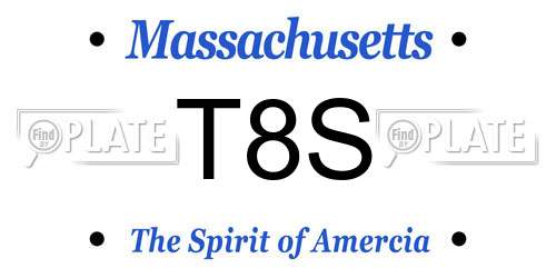 T8S Massachusetts License Plate