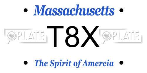 T8X Massachusetts License Plate