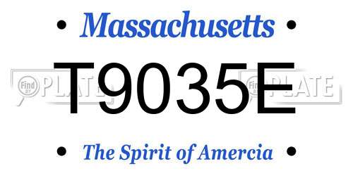 T9035E Massachusetts License Plate