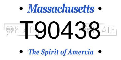 T90438 Massachusetts License Plate