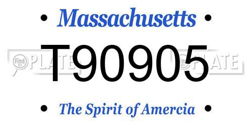 T90905 Massachusetts License Plate