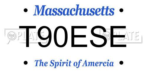 T90ESE Massachusetts License Plate
