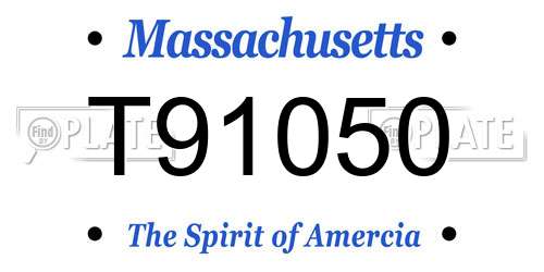T91050 Massachusetts License Plate