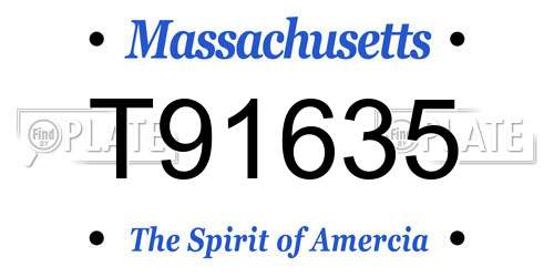 T91635 Massachusetts License Plate