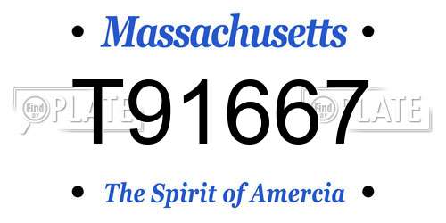 T91667 Massachusetts License Plate